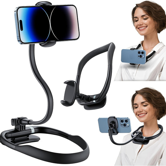1pc FlexiMounts Silicone Gooseneck Phone Holder Stand, Waterproof Neckband Mount for Hands-Free Desktop and Bed Use, Universal Compatibility with Smartphones