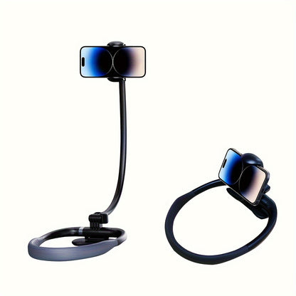 1pc FlexiMounts Silicone Gooseneck Phone Holder Stand, Waterproof Neckband Mount for Hands-Free Desktop and Bed Use, Universal Compatibility with Smartphones