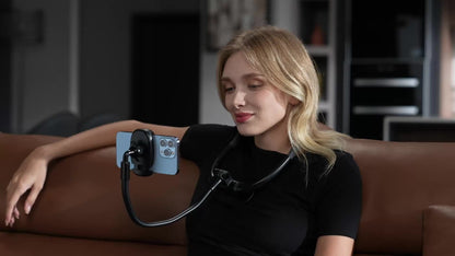 1pc FlexiMounts Silicone Gooseneck Phone Holder Stand, Waterproof Neckband Mount for Hands-Free Desktop and Bed Use, Universal Compatibility with Smartphones