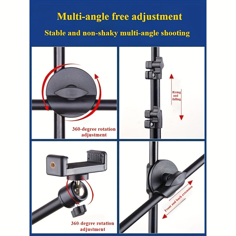 Adjustable Tripod 62-Inch Adjustable Iron Tripod | 360° Rotation, Detachable Top Mount, Suitable for Phone Display, Live Streaming, Teaching, and Sketching - Includes Travel Bag, Perfect Christmas Gift