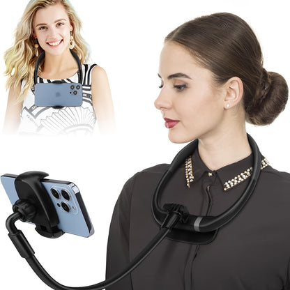 1pc FlexiMounts Silicone Gooseneck Phone Holder Stand, Waterproof Neckband Mount for Hands-Free Desktop and Bed Use, Universal Compatibility with Smartphones
