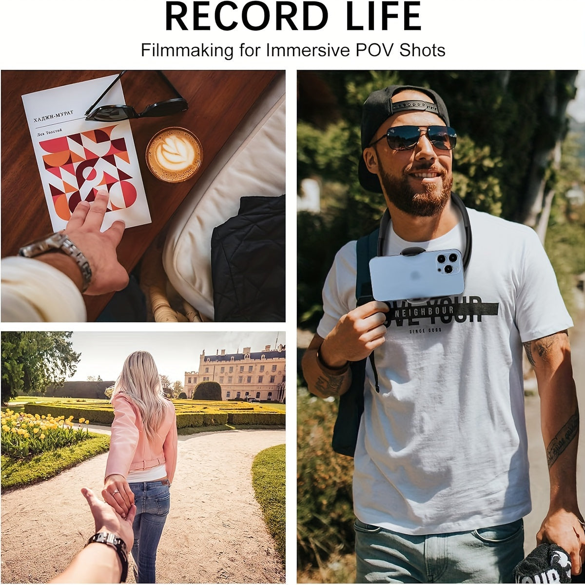 1pc FlexiMounts Silicone Gooseneck Phone Holder Stand, Waterproof Neckband Mount for Hands-Free Desktop and Bed Use, Universal Compatibility with Smartphones